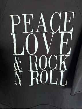Peace Love & Rock 'N' Roll Short Sleeve Tee - Black SZ Large